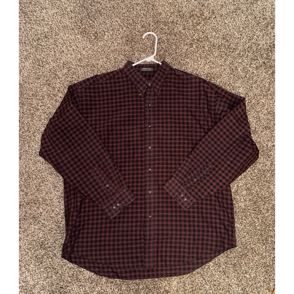 Button Up Men's XL Shirt By Van Heusen Shirt Multicolored Plaid Long Sleeve
